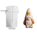 3D gnome silicone mold with dimensions for DIY Christmas gnome candle making - Santa Claus - With Confetti