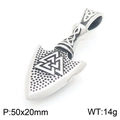 Pendente vichingo a punta di freccia in argento con simbolo Valknut e nodi celtici - Stile Punta di Freccia Nordica (KP116393-MZOZ) / Solo Ciondolo