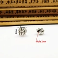 Silver leaf-shaped Tibetan spacer beads for DIY jewelry with 2mm hole size - 9# (7mm x 7mm, Hole 2mm)