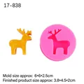 Rosa Silikonform für Weihnachts-Rentier-Kerzen zum Basteln mit fertigem Produktbeispiel - Rosa