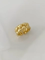 Elegant gold double-layered heart stack ring with a polished metallic finish - Multiple Heart Link Style / Gold