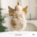 Plush Easter angel hanging ornament in cream white and gold with glitter wings and crown - Angel / Light Coffee