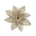 Golden glitter artificial Christmas poinsettia flower for DIY Xmas tree decoration - Champagne