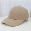 Minimalist beige cotton baseball cap in a simple solid color style for women and men - Adjustable / Khaki