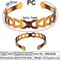 Glossy tortoiseshell PC headband with heart-shaped chain design and dimensions - 4067 Glossy Tortoiseshell - PC