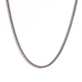 Minimalist silver stainless steel box chain necklace in high polished finish - Steel Waist Chain - 80cm+10cm