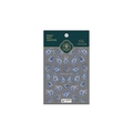 Stickers à ongles 5D en relief avec motifs floraux bleus et blancs pour manucure - TS-2110 Fleurs à la Gouache - Nouveau Relief