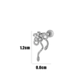 Silver flower stud earring with twisted rope drop and cubic zirconia inlay 1.2cm - Flower Twisted Rope (5#) / Silver