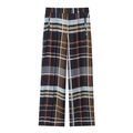 Pantaloni casual da donna a gamba larga a quadri multicolore con passanti per cintura - XS / Pants