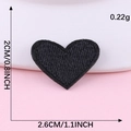 Small black heart embroidered patch for clothing DIY measures 2.6cm x 2cm size - Hot Melt Adhesive / Black