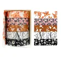 5-roll set of vintage floral washi tape with orange and pink patterns in a gift box - Spring Flower Romantic 6