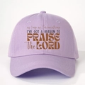 Cappellino da baseball lavanda in cotone con stampa ispiratrice Praise the Lord - Taglia unica / Viola