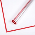 Transparent florist wrapping film with vibrant red decorative edges for bouquets - Favorite OPP - Begonia Red