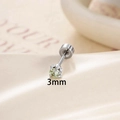 3mm mint green heart and arrow zircon stud earring with silver claw setting - 3mm Dragon Claw Style (A807-2) / Single Piece