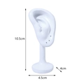 White silicone ear model jewelry display stand 10.5cm tall for earring photography - White