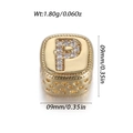 Distanziatore quadrato dorato con lettera P in zircone per creazione braccialetti - Stile lettera P (YSN214-16)
