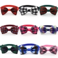 Nine diverse plaid and striped pet bowties with adjustable buckles for small dogs and cats - Mixed Bow Ties