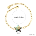 Gold star charm bracelet with colorful abalone shell inlay and stainless steel chain - Star Bracelet / Gold