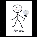 Healing white marble heart stone with creative cartoon figure for you gift card - Howlite
