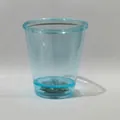 Light blue transparent LED light-up plastic cup for festive wedding and holiday parties - Transparent Light Blue LED Glow Cup (No Hole)