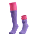 Purple and pink slouch socks featuring a cozy knitted texture in a dual-color style - Triple Full Inspection Quality / Light Purple & Rose Red
