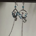 Stile Gancio con Nappa Lunga / Argento-Blu