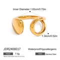 Dettaglio anello aperto irregolare oro 18k con misure delle dimensioni e del peso - Anello in Acciaio Inossidabile Oro Decostruttivismo Fluido (JDR2408017)