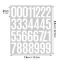Set di adesivi numerici in vinile bianco impermeabile da 2 pollici per cassette - Bianco