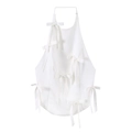 Top bianco allacciato al collo con fiocchi decorativi e silhouette stile grembiule - XS / Bianco Sporco