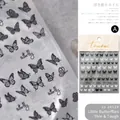 Adesivi per unghie a rilievo TO-2462 con eleganti farfalle 3D in bianco e nero - Piccola Farfalla to 2462 (B&N Sottile)