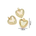 Gold plated heart butterfly pendant with white opal and micro-paved cubic zirconia - Heart Butterfly - Colorful Pink Opal