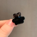 Mini molletta nera lucida a onde per fissare la coda di cavallo alta e la frangetta - Orso / Nero