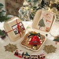 Red felt Christmas tree ornament with golden bell in eco-friendly gift packaging - Style 7 (Boxed Red Xmas Tree)