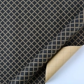 Blue lattice vintage kraft paper wrapping for men's birthday gift with grid patterns - Black Rope Grid