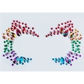 Rainbow gradient crystal face jewels stickers for parties in colorful teardrop shapes - FG4049R