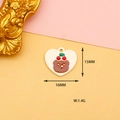 Detail of heart-shaped bear charm with cherry, measuring 15mm by 16mm for DIY jewelry - 14 Bear Heart