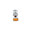 Creative coffee flask enamel pin in white and orange for jacket lapels and bags - Chemex Style Flask