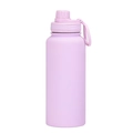 Matte lavender 1L stainless steel sports water bottle with matching carry handle - Lavender - Sport