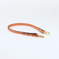 Genuine orange lychee grain leather shoulder strap with polished gold swivel hooks - 1.2cm Width Orange