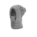 Cappuccio invernale grigio in peluche con maschera integrata e paraorecchie in maglia - Grigio