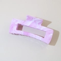 Pink marble textured square hair claw clip for thick hair in a minimalist resin finish - #6 Abs Light Purple - 10.5cm Rectangle / Bulk (No Packaging)