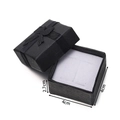 Detail view of 4x4x2.7cm black jewelry box with ribbon bow and foam insert - Black Ring Box (4x4x2.7cm)