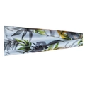 Sports headband for running and yoga with tropical leaf pattern in blue and green - 31# Blue Yellow Leaves