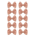 Set of 10 solid pink swallowtail bow hair clips for babies made of grosgrain ribbon - Set / Lotus Pink