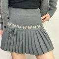 Cadena de cintura de mariposa plateada con minifalda plisada gris para mujer moda - Cadena de Cintura de Mariposa Plateada (K0110)