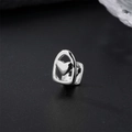 Grillz dentale singolo argento con cornice a cuore in stile hip hop lucido - Cuore / Argento