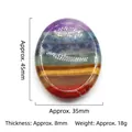 Oval chakra stone pendant made of layered amethyst and natural crystals, 45x35mm size - 30X40mm Concave Worry Stone