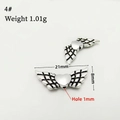 Silberne Herz-Flügel Perle für DIY-Schmuck, 21x8mm Vintage-Legierung Feder-Zwischenperle - 4#
