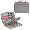 Grey portable watch band storage organizer with multiple slots and secure zipper closure - Grey Double Layer Zipper Bag