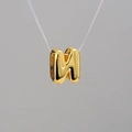 DIY-Anhänger Buchstabe M in Gold-Finish mit 3D-Ballon-Stil und polierter Oberfläche - Buchstabe N